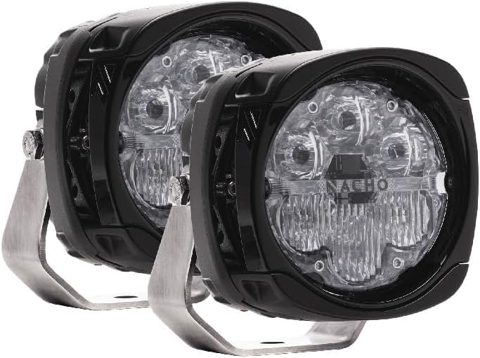 NACHO 120W LED Flood Light Compatible with ARB - Waterproof Exterior Car Light with Amber & Smoke Covers, Universal Mounting Brackets, Black