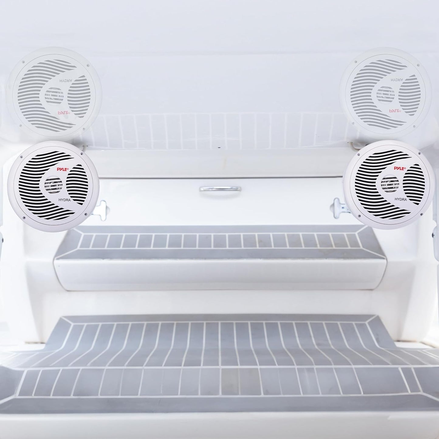 PYLE 6.5 Inch Dual Marine Speakers - PLMR60W | High-Performance 2-Way Waterproof Outdoor Audio System with 150 Watts Power and Weather-Resistant Design