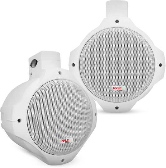 Pyle PLMRB85 8 Inch 600W 2-Way Marine Wake Board Tower Pod Speakers (Pair)