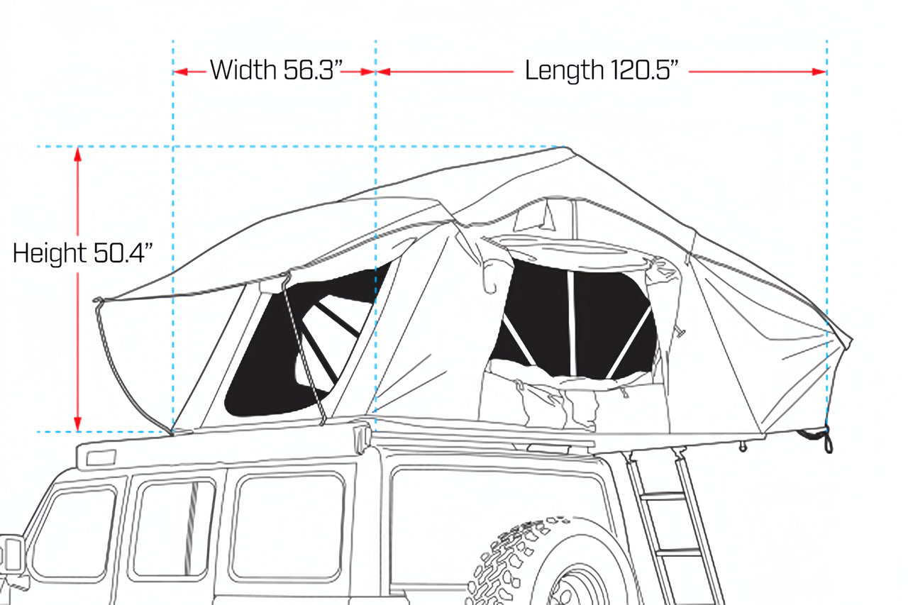 Ironman 4x4 Cross 1200 Rooftop Tent – Spacious Fold-Out Design for SUVs, Trucks & More