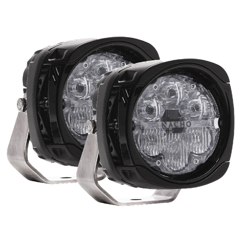 NACHO 120W LED Flood Light Compatible with ARB - Waterproof Exterior Car Light with Amber & Smoke Covers, Universal Mounting Brackets, Black