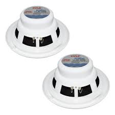 Pyle PLMR82 300W 2-Way White Marine Speaker System – High-Power Outdoor Audio for Clear, Robust Sound