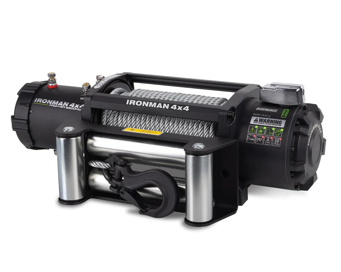 Ironman Frontier 9,500lb Winch with Low Maintenance Wire Rope