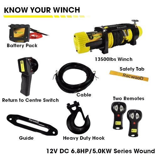 Rockwood Lifestyle Ultimate Heavy Duty Winch - Power and Precision for Toughest Jobs-RW13500SNR