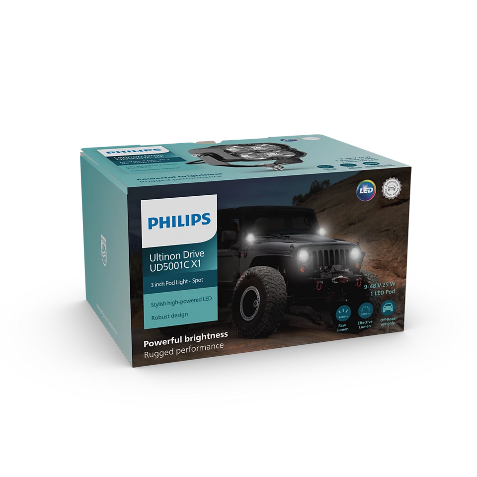 Philips Ultinon Drive 5001C 3 inch cube pod light - Spot