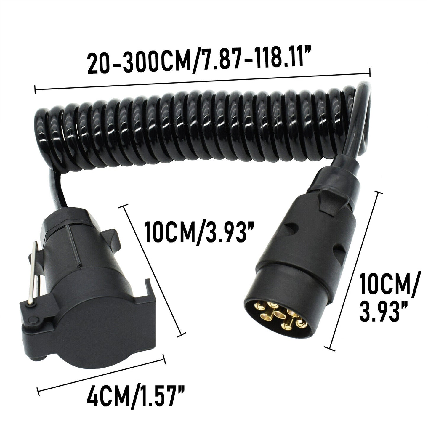 3M Towing Trailer Light Board Extension Cable – 7-Pin Plug Socket with Wiring Cord