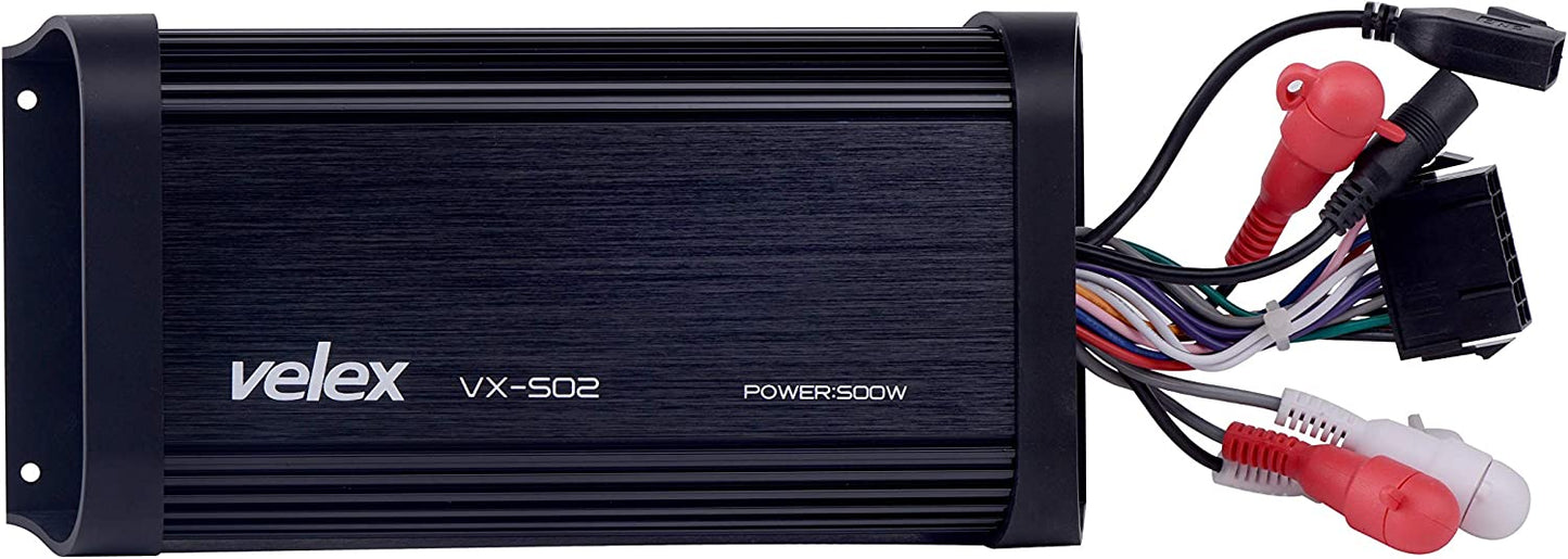Velex VX502 Marine 4 Channel Class A/B Amplifier Media Stereo on Boats UTV ATV Golf Carts