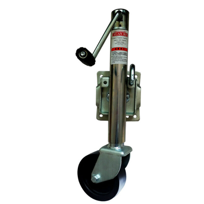 6" Jockey Wheel – Swing-Up Design, 1200LB Capacity, with Swivel Bracket and Rubber Wheel for Trailers