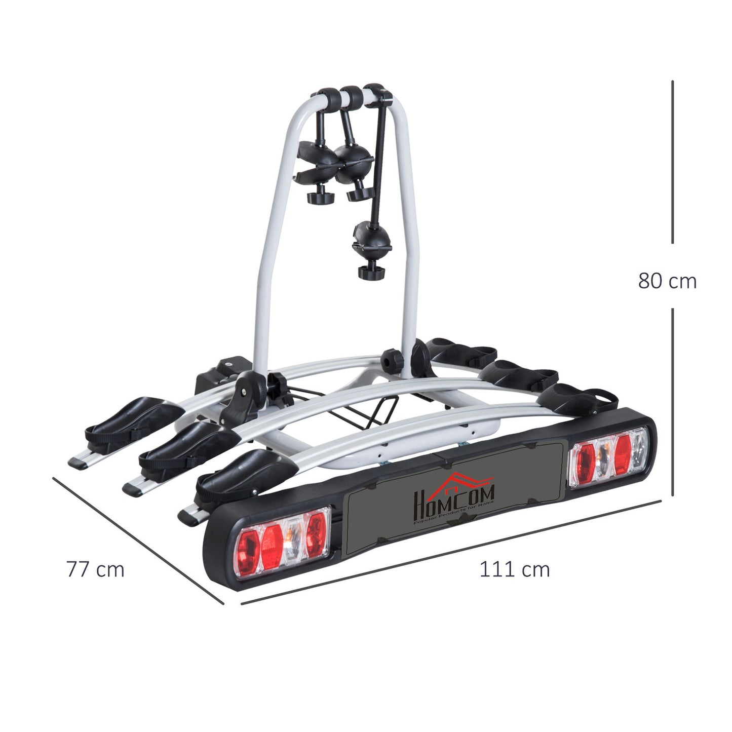 HOMCOM Rear-Mounted Bike Rack – Tow Bar Bicycle Carrier for Outdoor Adventures