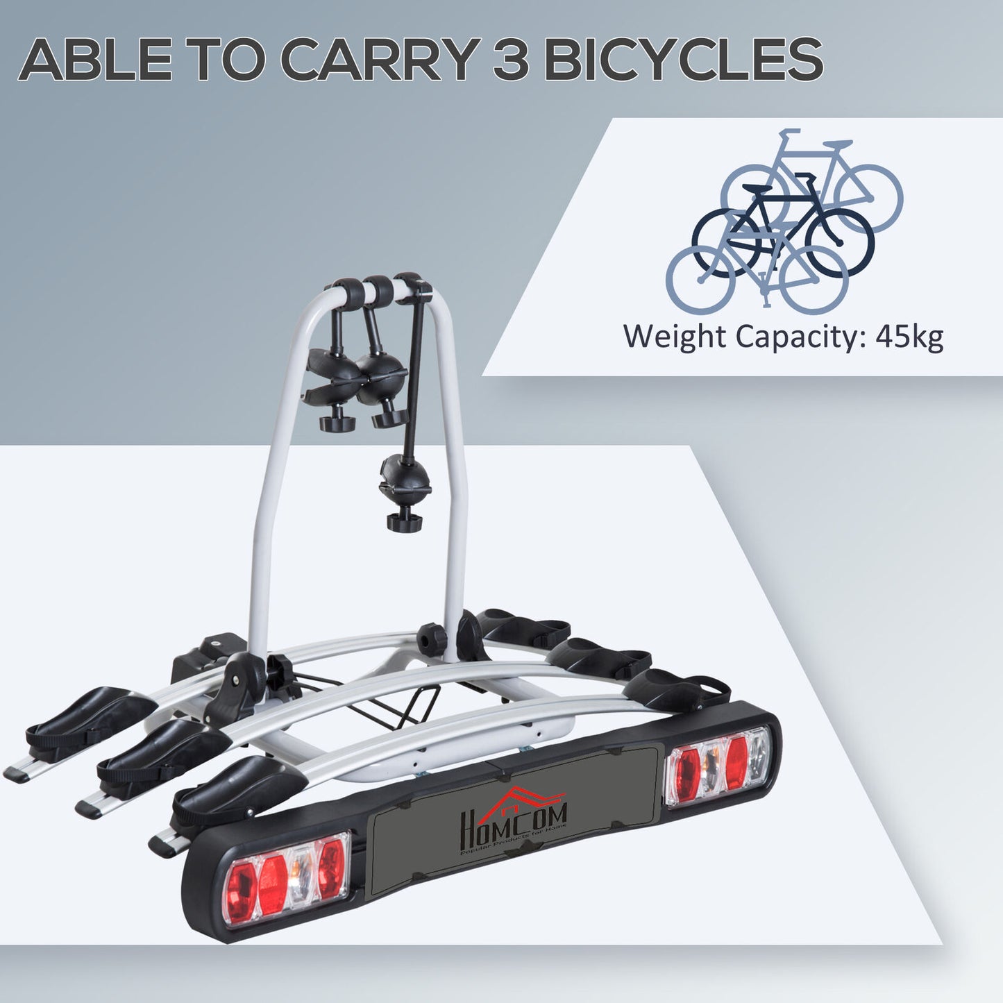 HOMCOM Rear-Mounted Bike Rack – Tow Bar Bicycle Carrier for Outdoor Adventures