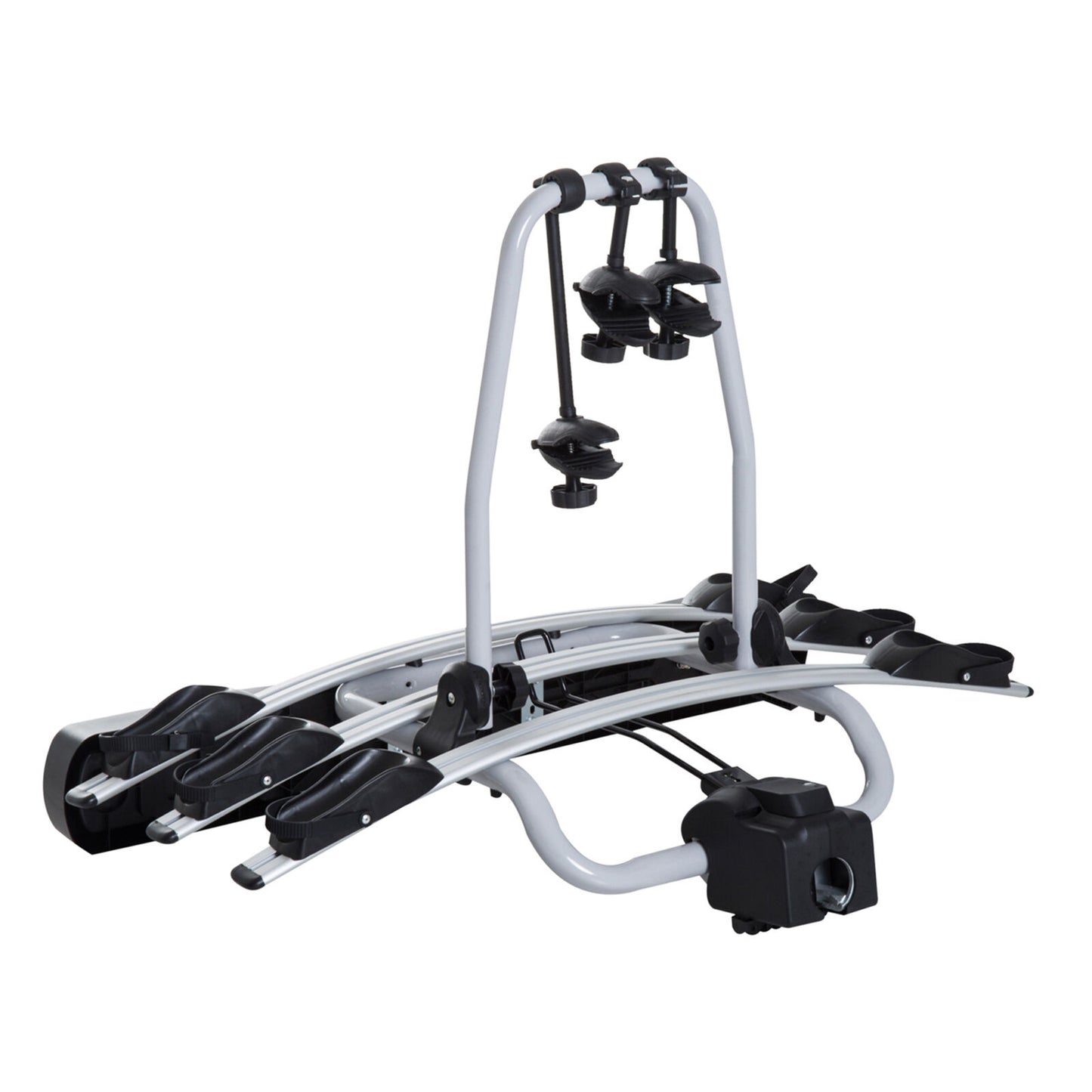 HOMCOM Rear-Mounted Bike Rack – Tow Bar Bicycle Carrier for Outdoor Adventures