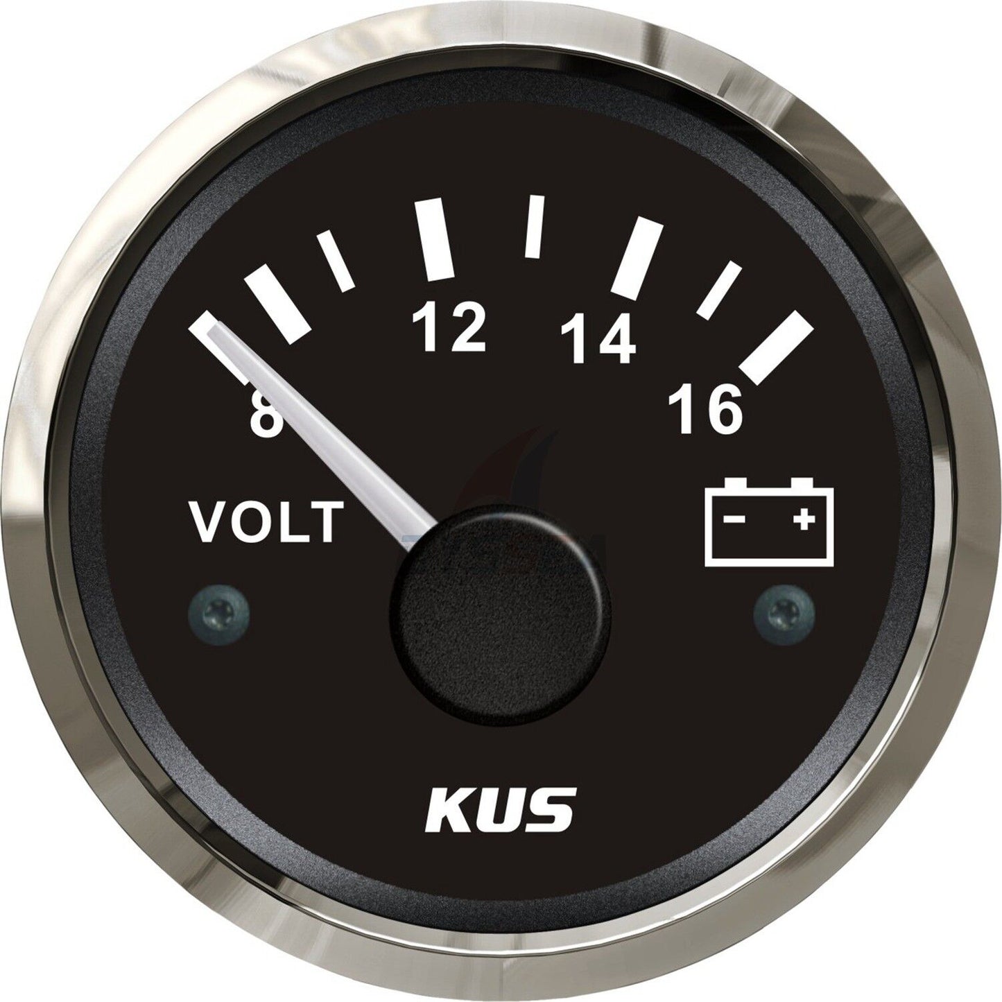 KUS Voltmeter Gauge | Stainless Battery Voltage Meter for Marine & Boat Applications