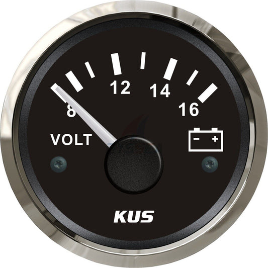 KUS Voltmeter Gauge | Stainless Battery Voltage Meter for Marine & Boat Applications