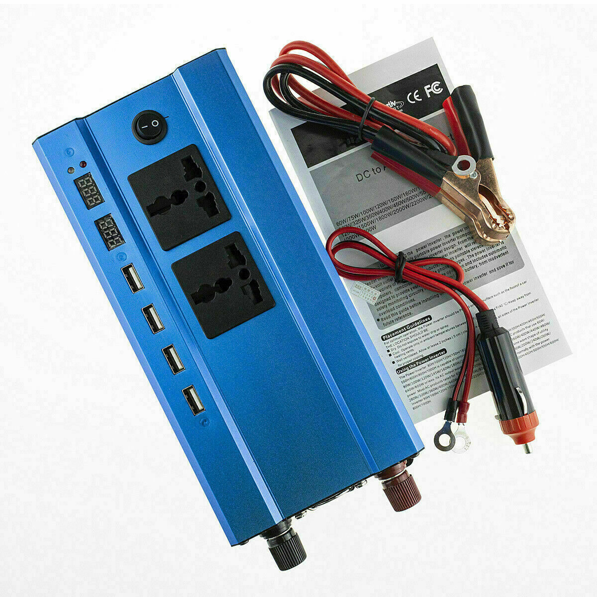 Peak 4000W Power Inverter | 12V to 240V with LCD Display for Universal Use