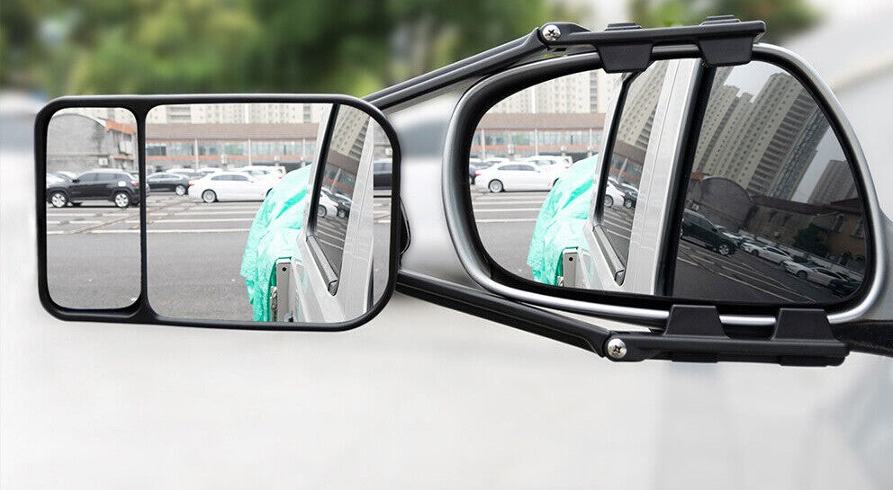 Dual View Rear-View Towing Side Mirror Extension – Car Trailer Blind Spot Enhancement