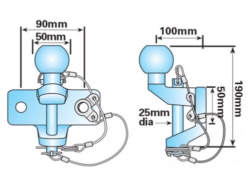 Universal ball and pin tow hitch coupling tow ball e approved 3500kg Towing Jaw