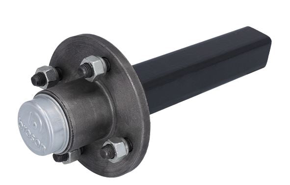 Trailer 4 Stud hubs Fitted 40mm Square Stub Axles. 900KG , 4 x100 Bearing, HUB and Kit Galvanised
