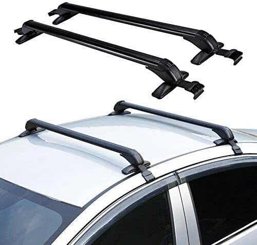 PCFX Universal Aluminum Roof Rack Cross Bars - 75kg Capacity, 115cm Length, Black