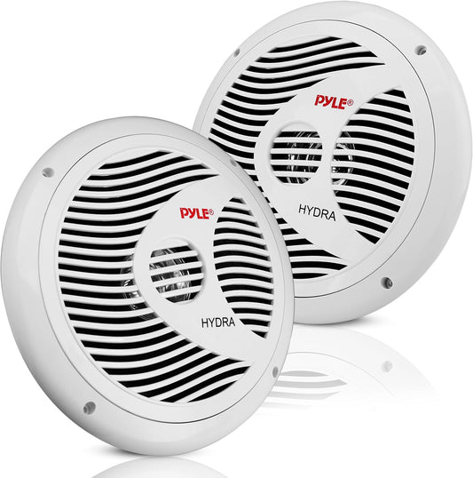PYLE 6.5 Inch Dual Marine Speakers -PLMR60W 2 Way Waterproof and Weather Resistant Outdoor Audio Stereo Sound System with 150 Watt Power,