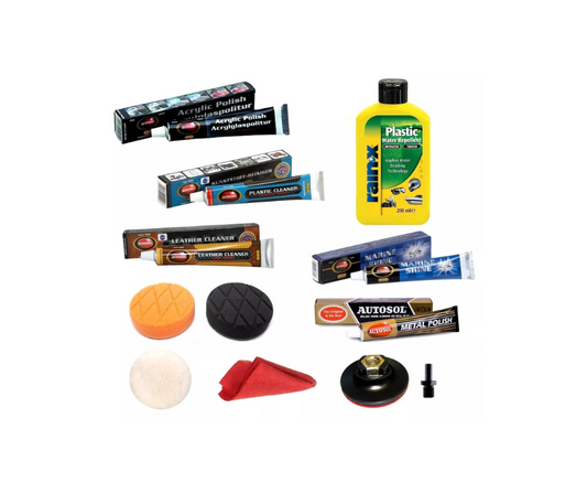 Marine Vessel Cleaning & Polishing DIY Kit - Autosol & Rain-X for Boats, Jet Skis & Yachts