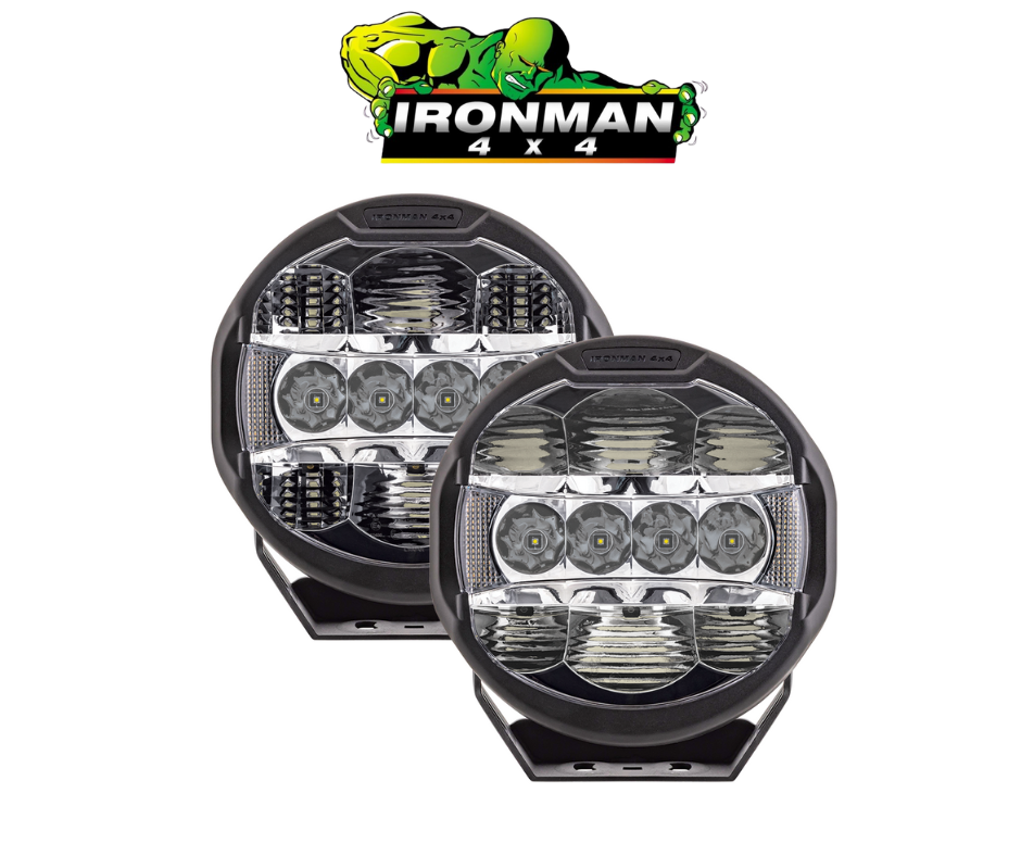 Ironman 4x4 Scope 9” LED Driving Light – High-Performance, Long-Range Illumination with Dimmable Amber Covers