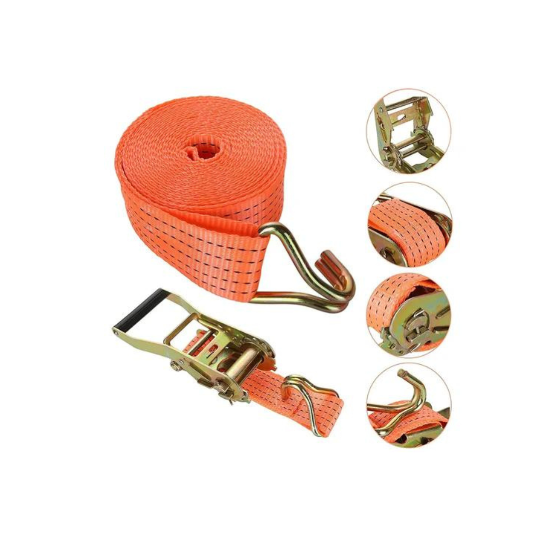 Heavy-Duty Ratchet Tie-Down Straps – 50mm x 6M, 2 Ton Capacity, Orange | Ideal for Lashing Cargo & Luggage