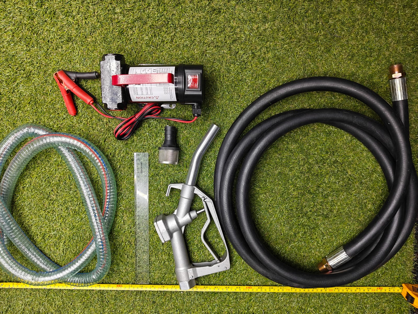 Diesel Electric Fuel Transfer Pump Oil Dispenser with Nozzle Hoses Kit