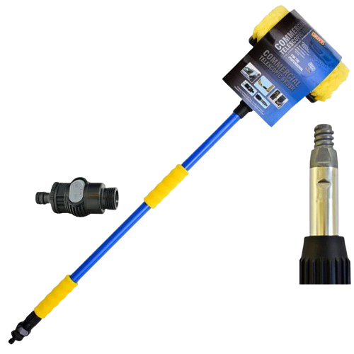 Martin Cox Professional 1.8M Telescopic Wash Brush Pole with 10" Ultra Soft Brush Head - Ideal for Car, Truck, Boat, and Caravan Cleaning