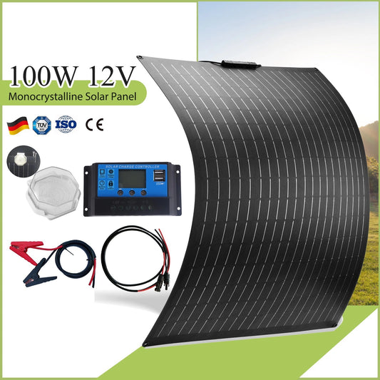 100W Solar Panel Kit 12 Volt Trickle Battery Charger