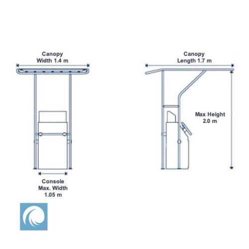 Heavy Duty Deck Mount T-Top / Canopy / Bimini for Centre Console Power Boats