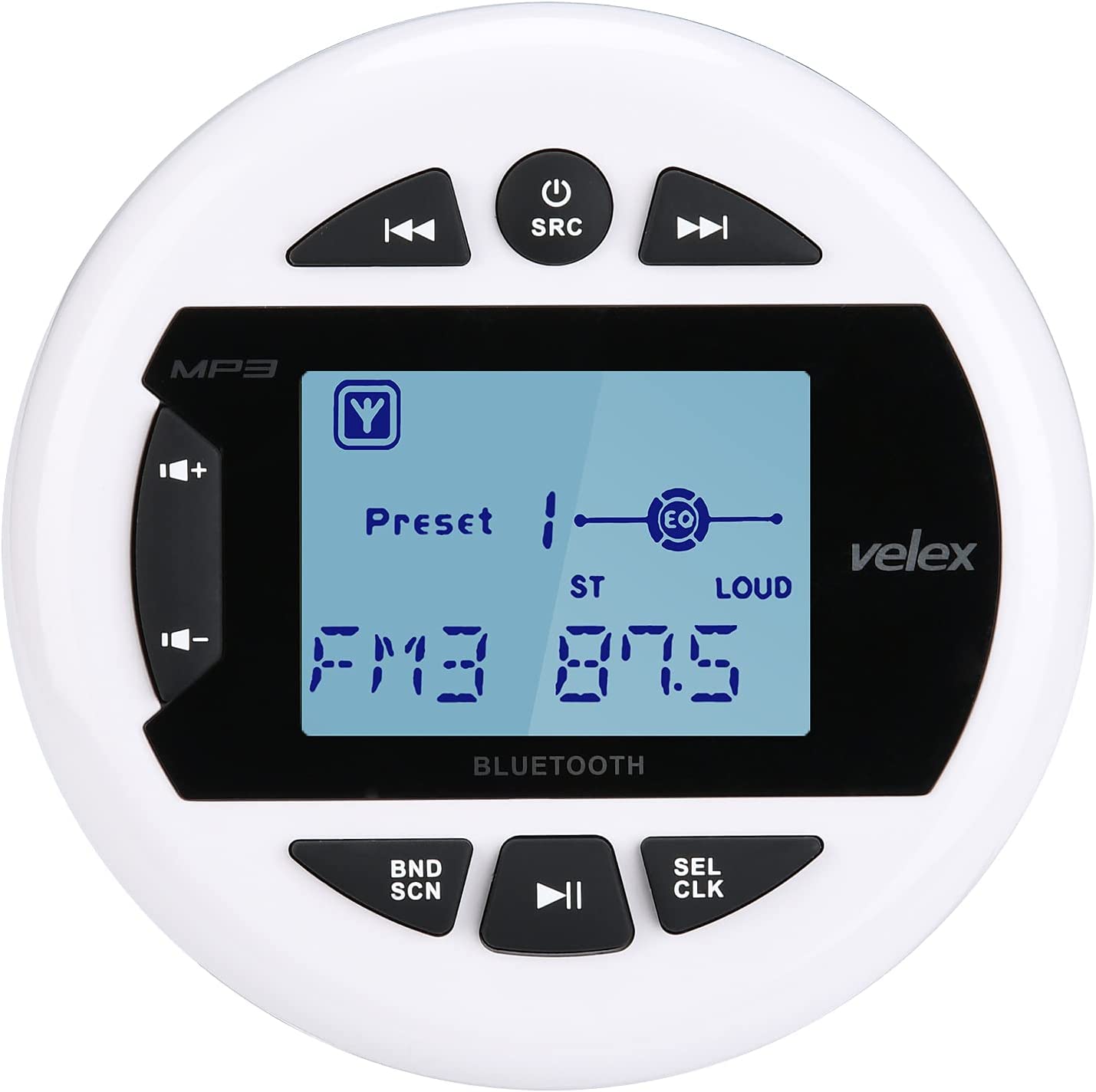 Velex Water Resistant Gauge Multimedia Player, Receiver, with Audio Streaming, 2.4" Positive Display