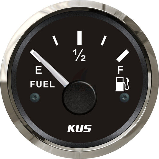 KUS Fuel Gauge | 52mm Gas Tank Level Indicator for Boat, Marine, Truck, Car, RV (0-190 ohms)