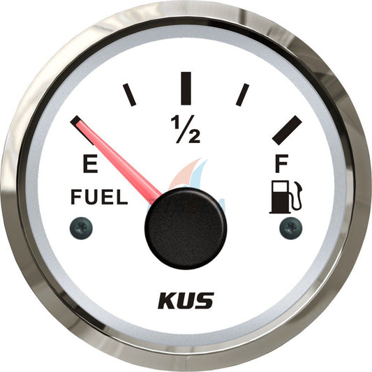 KUS Fuel Gauge | 52mm Gas Tank Level Indicator for Boat, Marine, Truck, Car, RV (0-190 ohms)